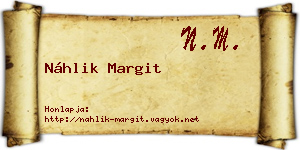 Náhlik Margit névjegykártya