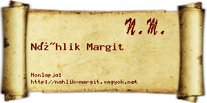 Náhlik Margit névjegykártya