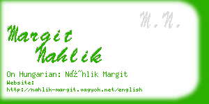 margit nahlik business card